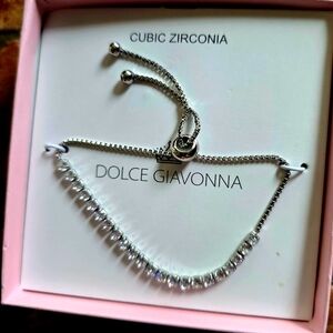 DOLCE &GIAVONNA NEW IN BOX 1 SIZE SILVER BLING BRACELET